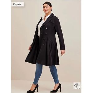 Brushed Ponte Pleated Trench